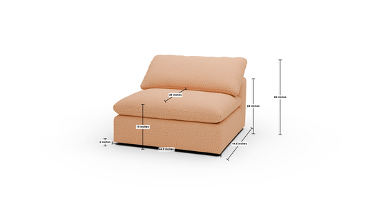 Fluffy DB Armless Chair - Dream Apple