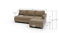 Track Leather Raf Rev Chaise Sofa dimensions