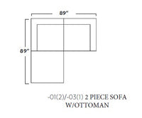 Fluffy 89" 2 Piece Sofa w/Otto -