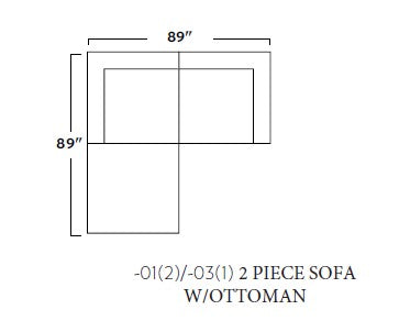 Fluffy 89" 2 Piece Sofa w/Otto -