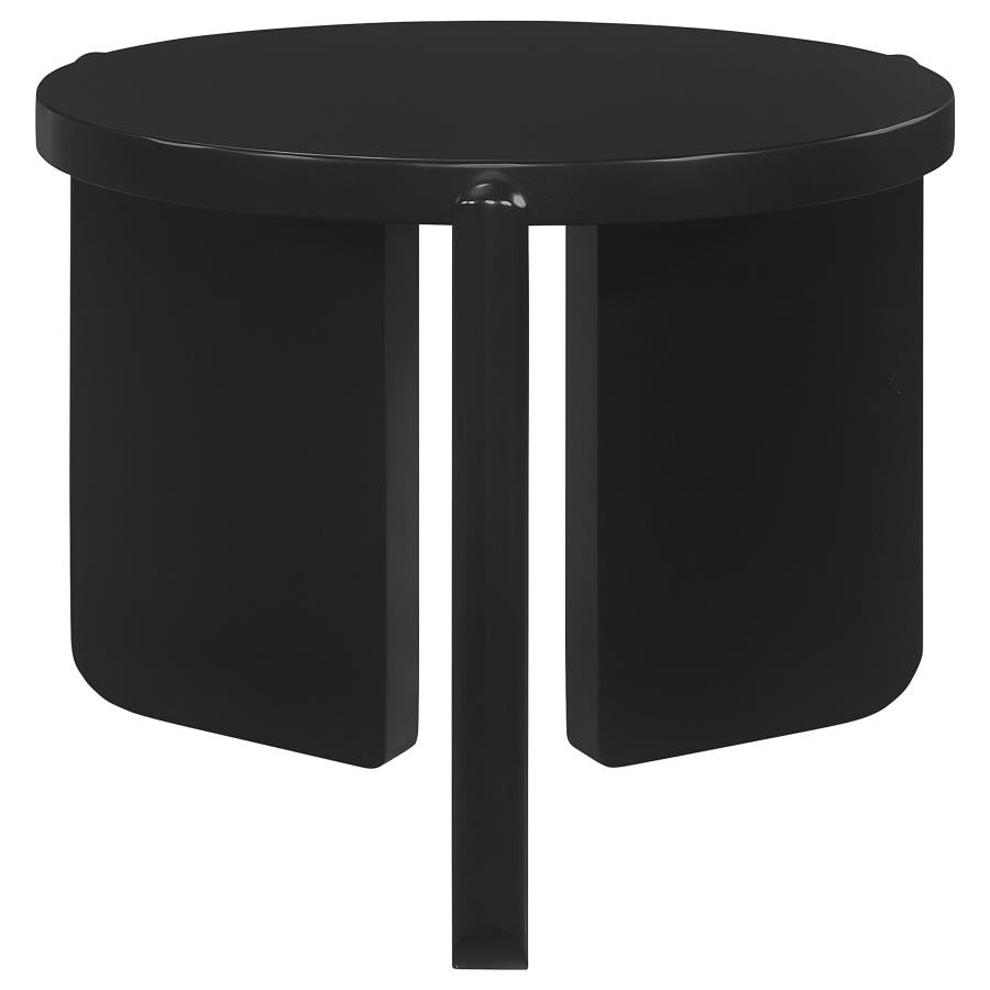 Corey Round Black End Table -
