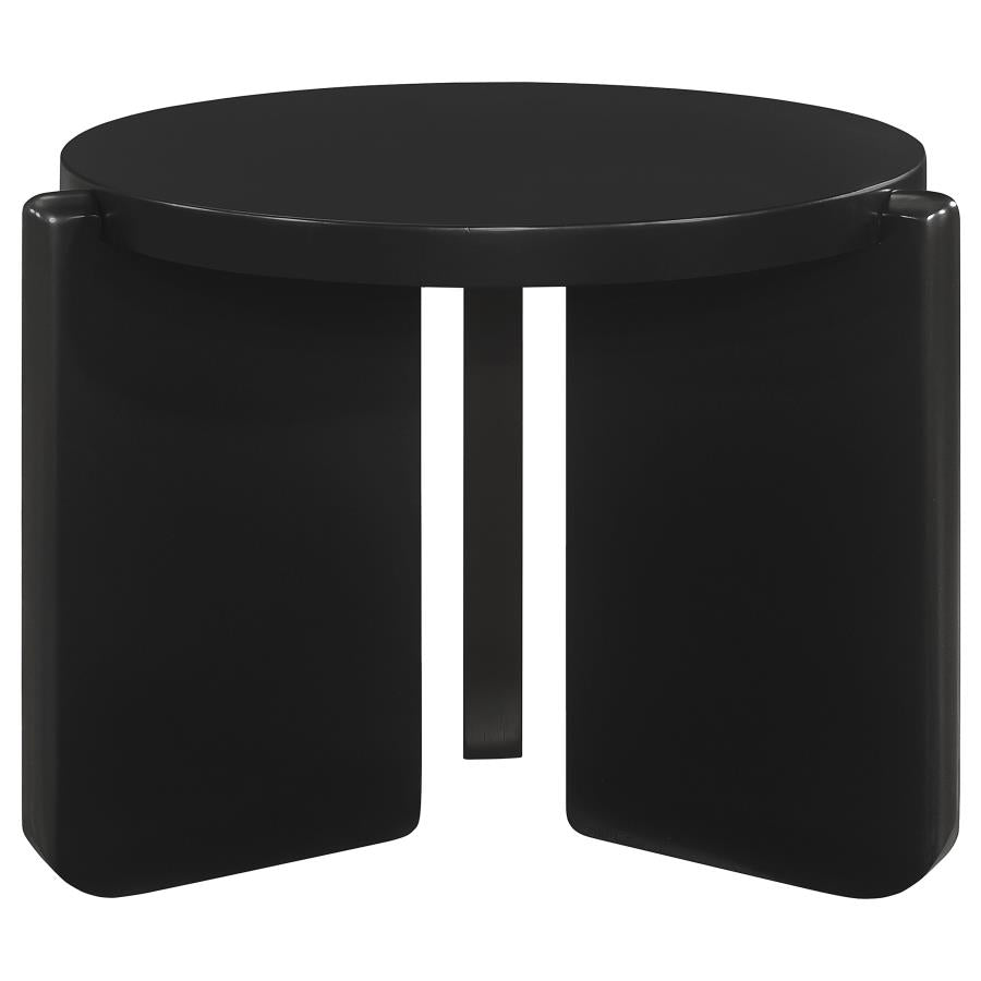 Corey Round Black End Table -