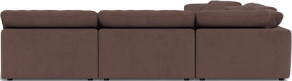 Fluffy 133.5" 5 Piece Sectional W/Ottoman - Amigo II Dusk