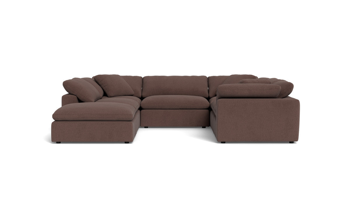 Fluffy 133.5" 6 Piece Sectional W/Ottoman - Amigo II Dusk