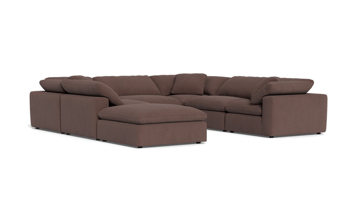 Fluffy 133.5" 6 Piece Sectional W/Ottoman - Amigo II Dusk