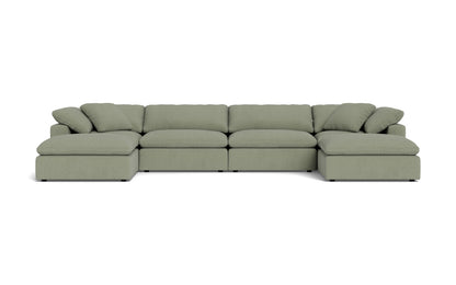 Fluffy 178" 4 Piece Sectional W/Double Otto - Amigo II Sage