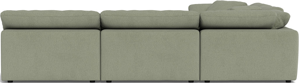 Fluffy 133.5" 5 Piece Sectional W/Ottoman - Amigo II Sage
