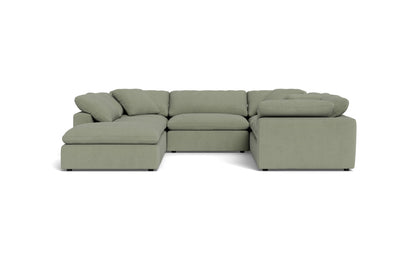 Fluffy 133.5" 6 Piece Sectional W/Ottoman - Amigo II Sage