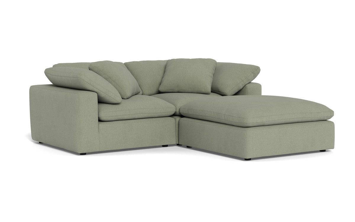 Fluffy 89" 2 Piece Sofa w/Otto - Amigo II Sage