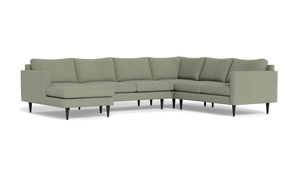 Wallace 130" Untufted Corner Sectionals w. Left Chaise - Amigo II Sage
