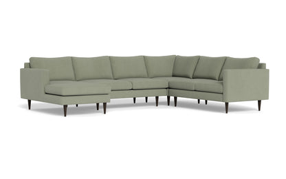 Wallace 130" Untufted Corner Sectionals w. Left Chaise - Amigo II Sage