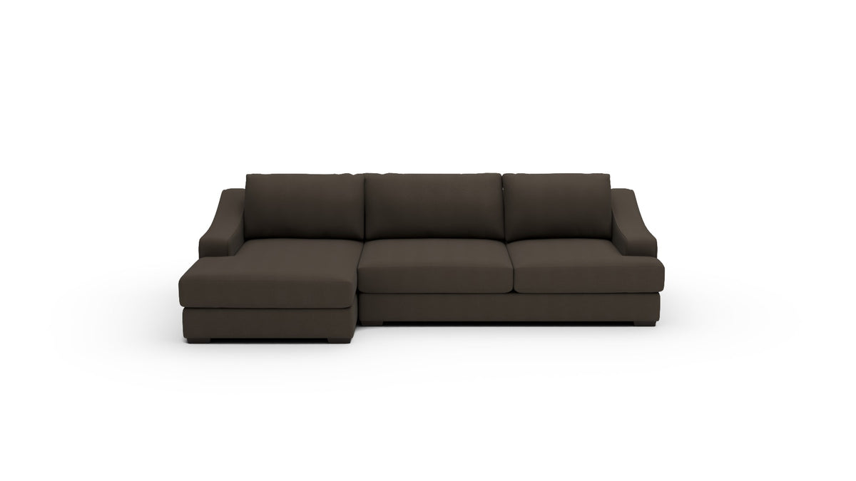 Austonian 134" Left Chaise Sectional - Dream Chocolate