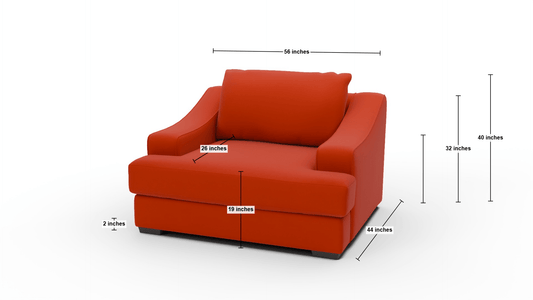 Austonian 56" Arm Chair - Bellatrix Terracotta