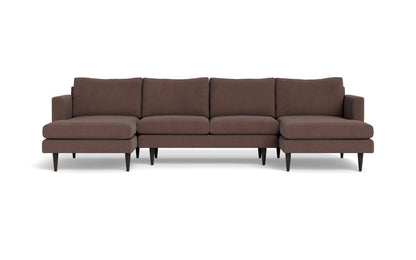 Wallace 126" Untufted Double Chaise U Sectional -