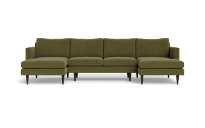 Wallace 126" Untufted Double Chaise U Sectional - Amigo II Dusk