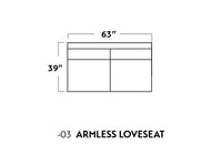 Track Leather Armless Loveseat -