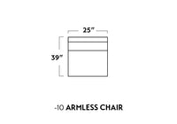Track Leather Armless Chair -