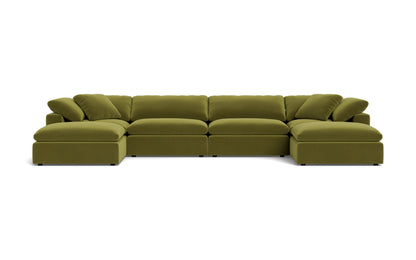 Fluffy 178" 4 Piece Sectional W/Double Otto - Dream Apple