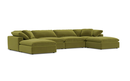 Fluffy 178" 4 Piece Sectional W/Double Otto - Dream Apple