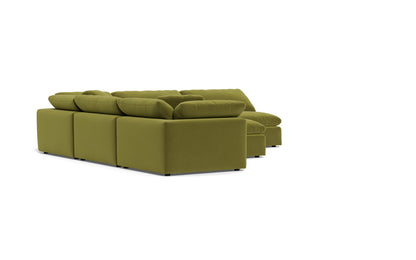 Fluffy 133.5" 5 Piece Sectional W/Ottoman - Dream Apple