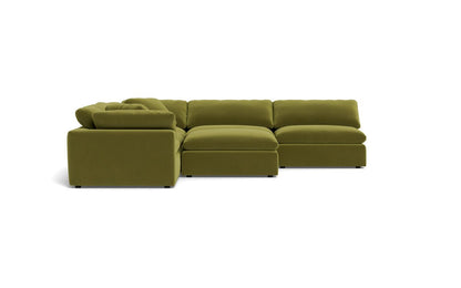 Fluffy 133.5" 5 Piece Sectional W/Ottoman - Dream Apple