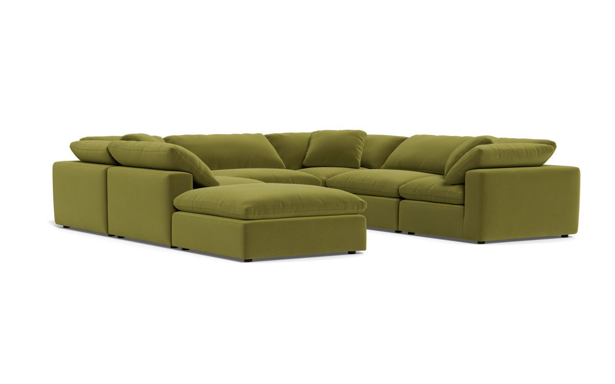 Fluffy 133.5" 6 Piece Sectional W/Ottoman - Dream Apple