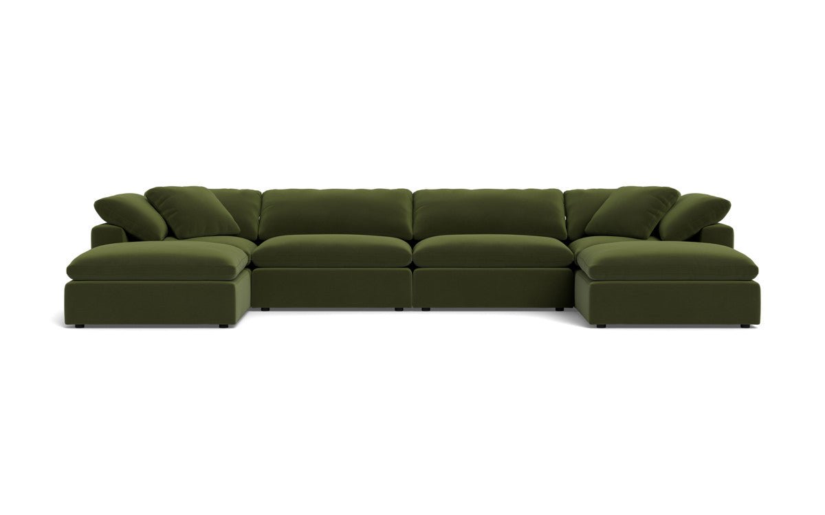 Fluffy 178" 4 Piece Sectional W/Double Otto - Dream Olive