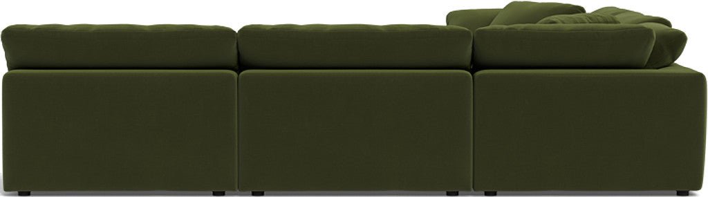 Fluffy 133.5" 5 Piece Sectional W/Ottoman - Dream Olive