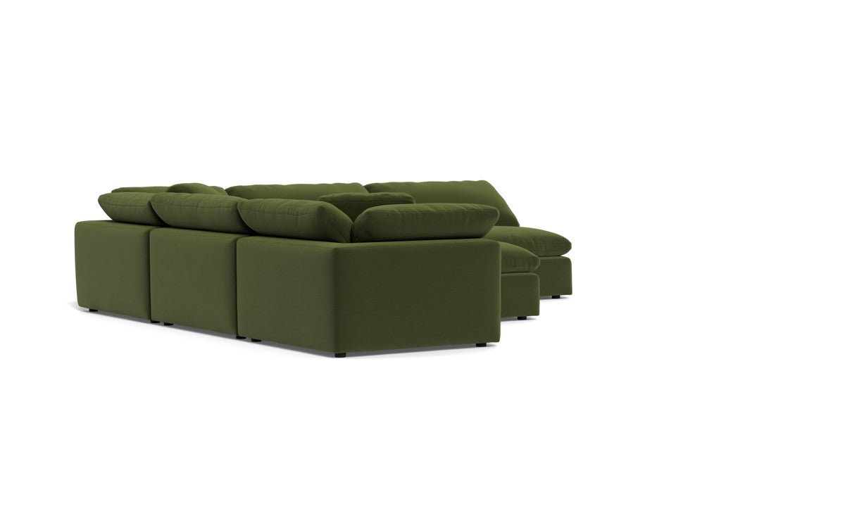 Fluffy 133.5" 5 Piece Sectional W/Ottoman - Dream Olive