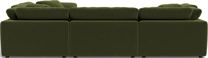 Fluffy 133.5" 6 Piece Sectional W/Ottoman - Dream Olive