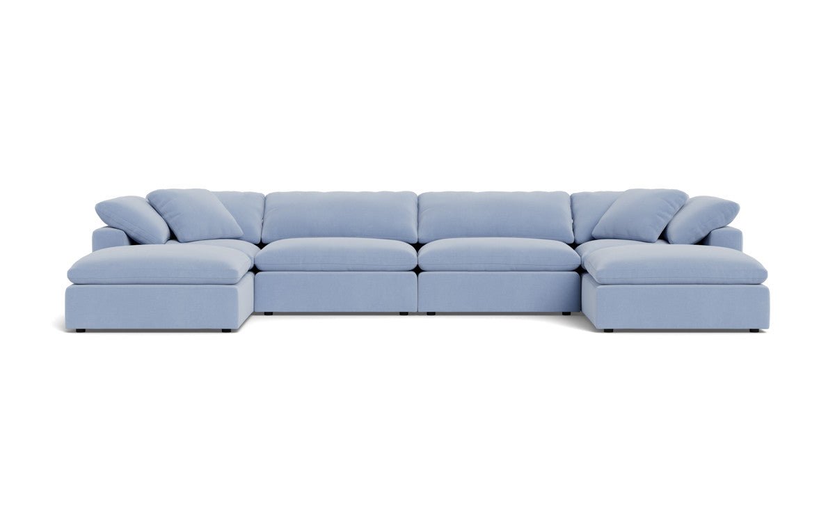 Fluffy 178" 4 Piece Sectional W/Double Otto - Dream French Blue