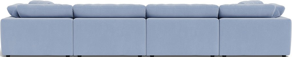 Fluffy 178" 4 Piece Sectional W/Double Otto - Dream French Blue