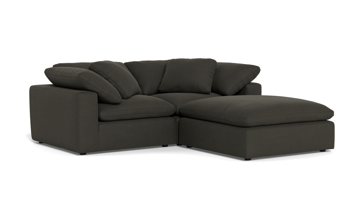 Fluffy 89" 2 Piece Sofa w/Otto - Dream Chocolate