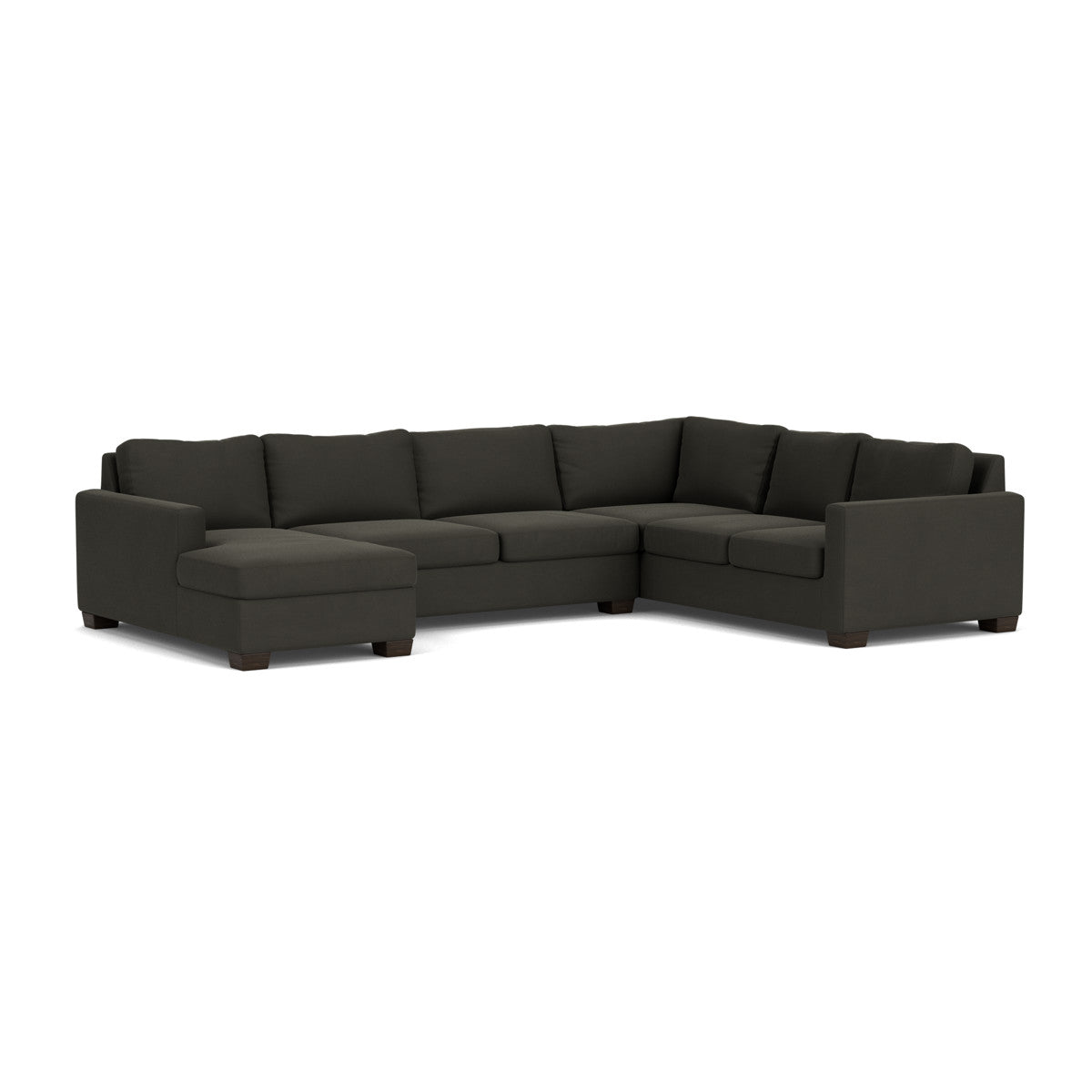 Track 141" Corner Sectionals w. Left Chaise - Dream Chocolate