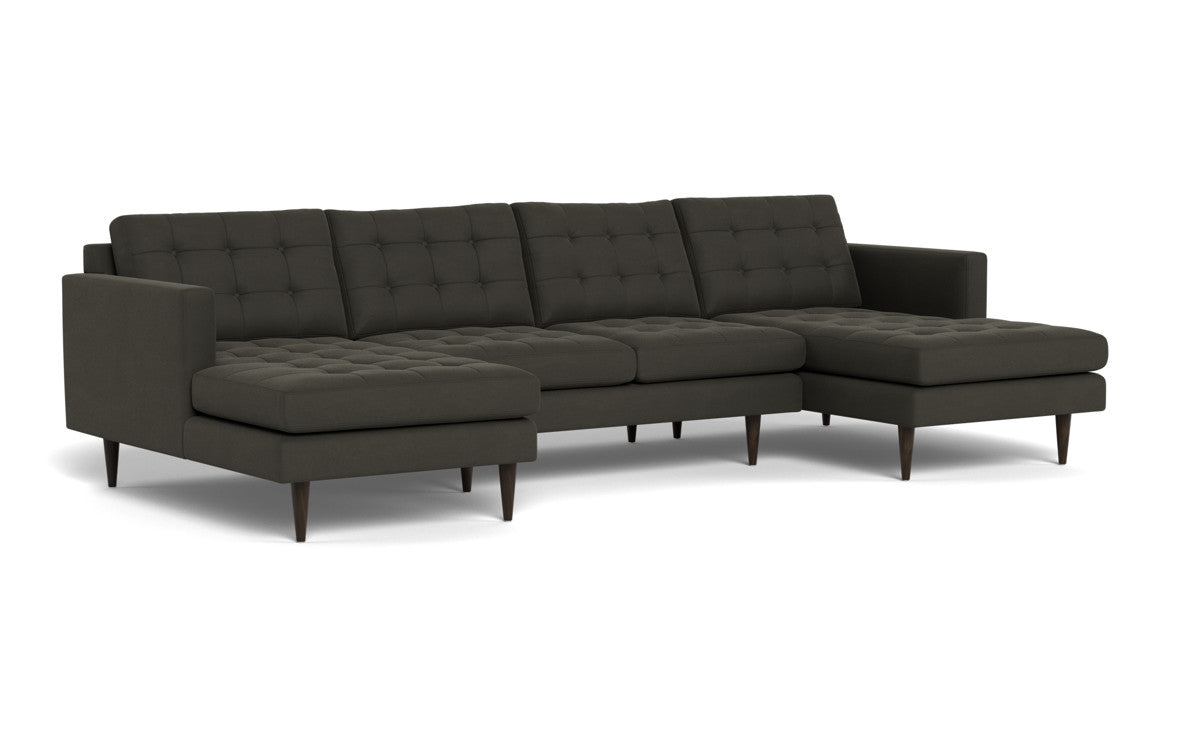 Wallace 126" Double Chaise U Sectional - Dream Chocolate