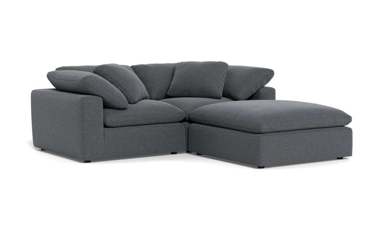 Fluffy 89" 2 Piece Sofa w/Otto - Bennett Charcoal