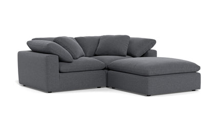 Fluffy 89" 2 Piece Sofa w/Otto - Bennett Charcoal