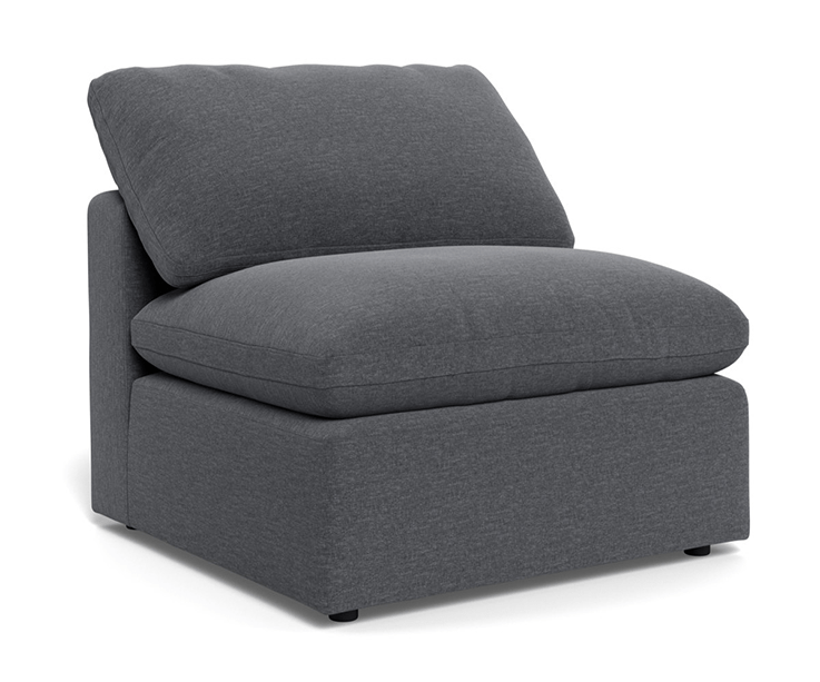 Fluffy Small Armless Chair - Bennett Charcoal