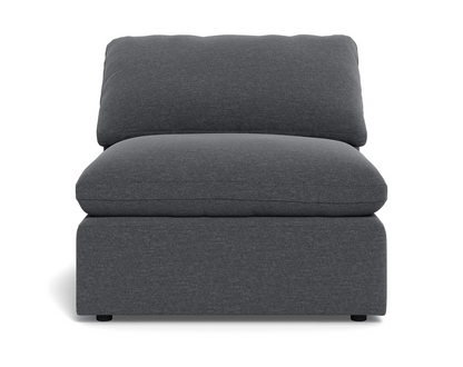 Fluffy Small Armless Chair - Bennett Charcoal