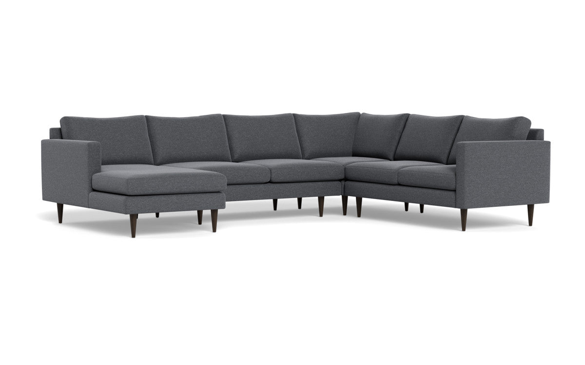 Wallace 130" Untufted Corner Sectionals w. Left Chaise - Bennett Charcoal