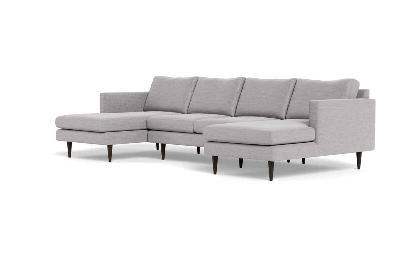 Wallace 126" Untufted Double Chaise U Sectional - Bennett Dove