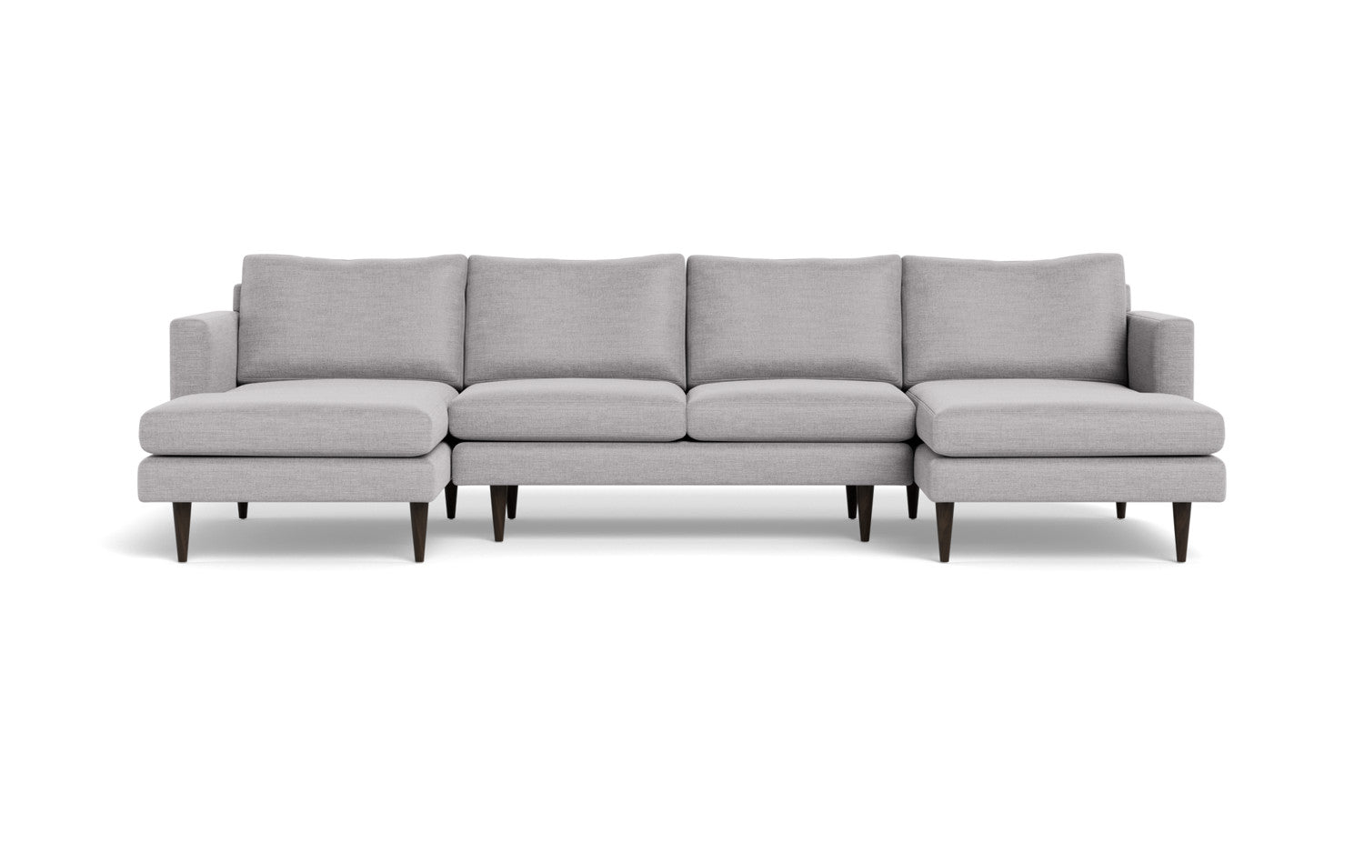 Wallace 126" Untufted Double Chaise U Sectional - Bennett Dove