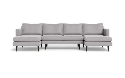 Wallace 126" Untufted Double Chaise U Sectional - Bennett Dove