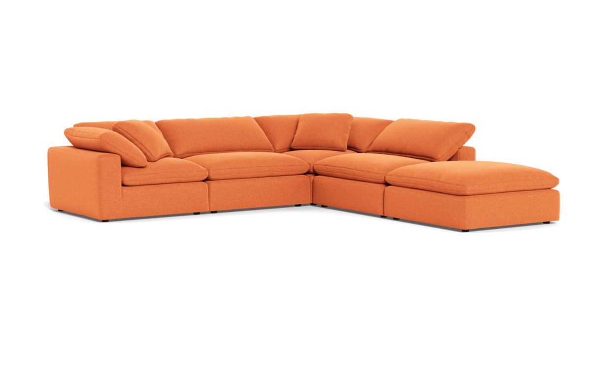 Fluffy 133.5" 4 Piece Sectional w/Otto - Bennett Orangeade