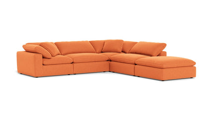 Fluffy 133.5" 4 Piece Sectional w/Otto - Bennett Orangeade