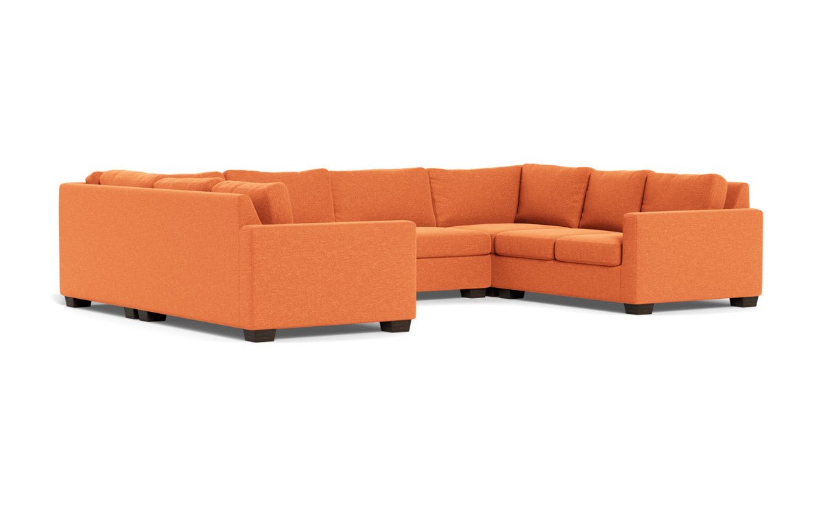 Track 141" Corner Sofa U Sectional - Bennett Orangeade
