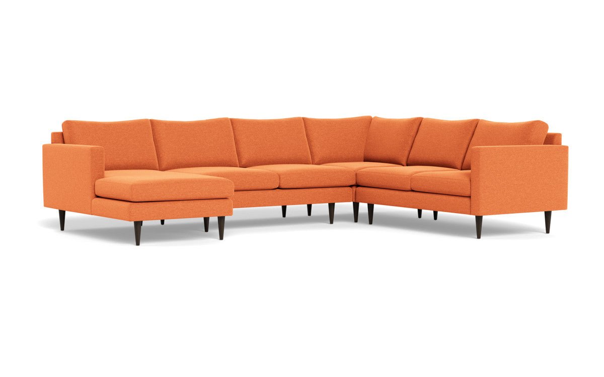 Wallace 130" Untufted Corner Sectionals w. Left Chaise - Bennett Orangeade