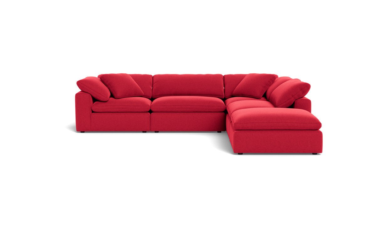 Fluffy 133.5" 4 Piece Sectional w/Otto - Bennett Red