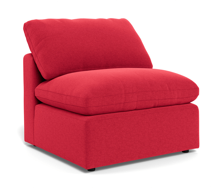 Fluffy Small Armless Chair - Bennett Red