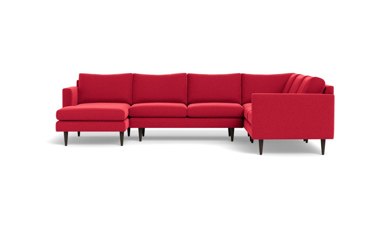 Wallace 130" Untufted Corner Sectionals w. Left Chaise - Bennett Red